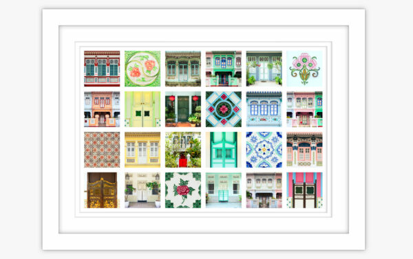 Framed Singapore Peranakan Shophouse Collage art