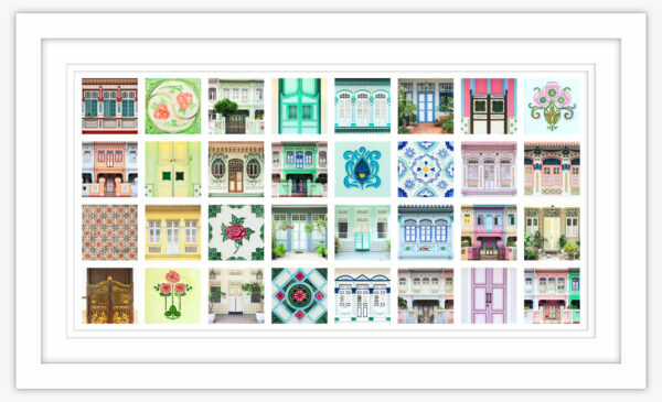 Framed Singapore Peranakan Shophouse Collage art