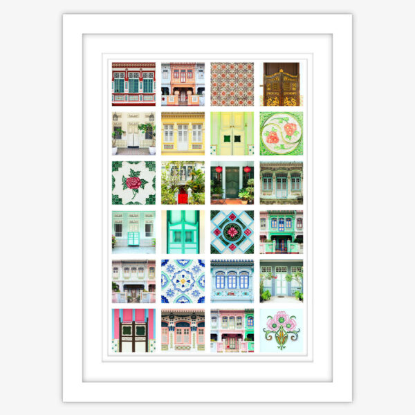 Singapore colourful Peranakan Shophouses art